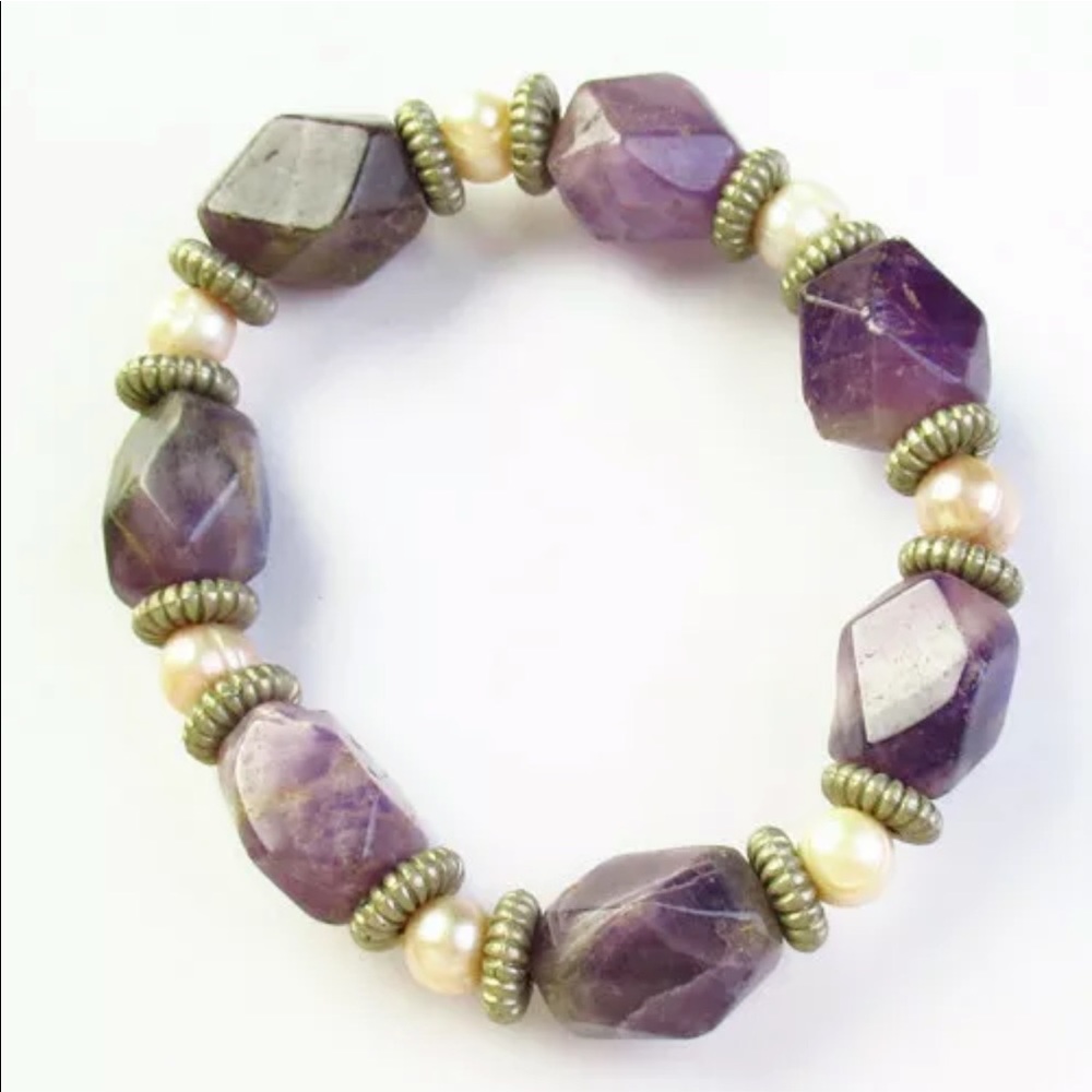 Chucky amethyst and Pearl bracelet